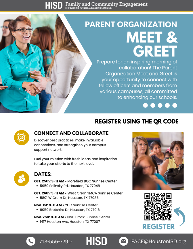 FACE Parent Organization Meet Greet
